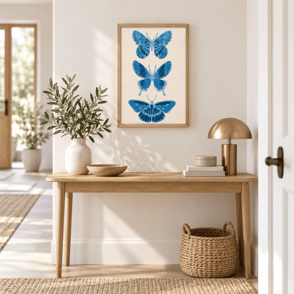 Blue Butterfly Study Canvas Print