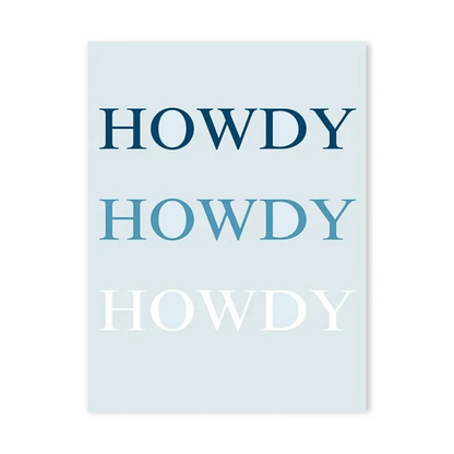 Triple Howdy Western Typography Canvas Print