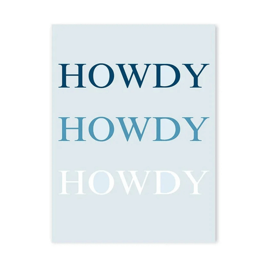 Triple Howdy Western Typography Canvas Print