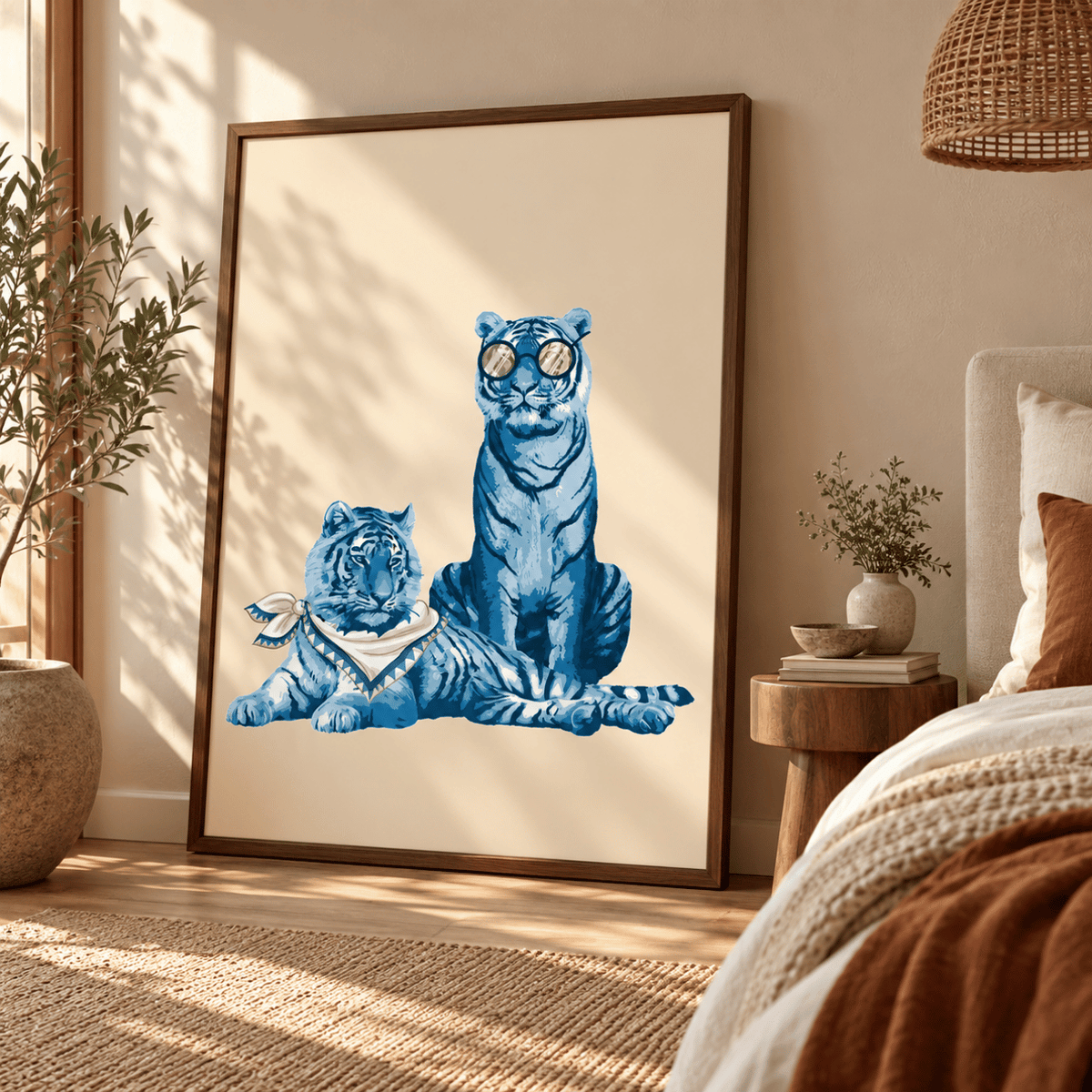 Blue Tiger Duo Canvas Print