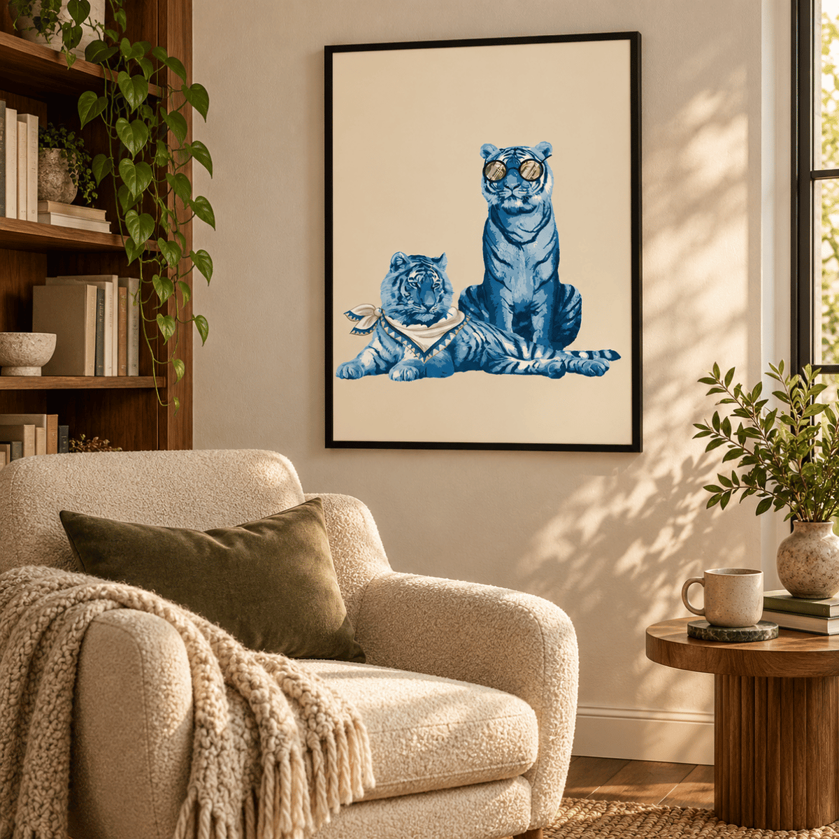 Blue Tiger Duo Canvas Print