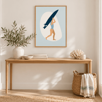 Longboard Days Surfer Canvas Print