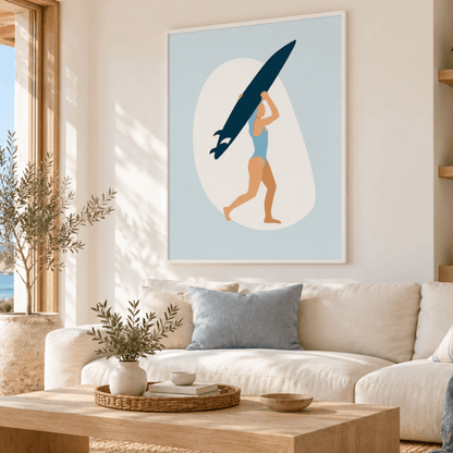 Longboard Days Surfer Canvas Print