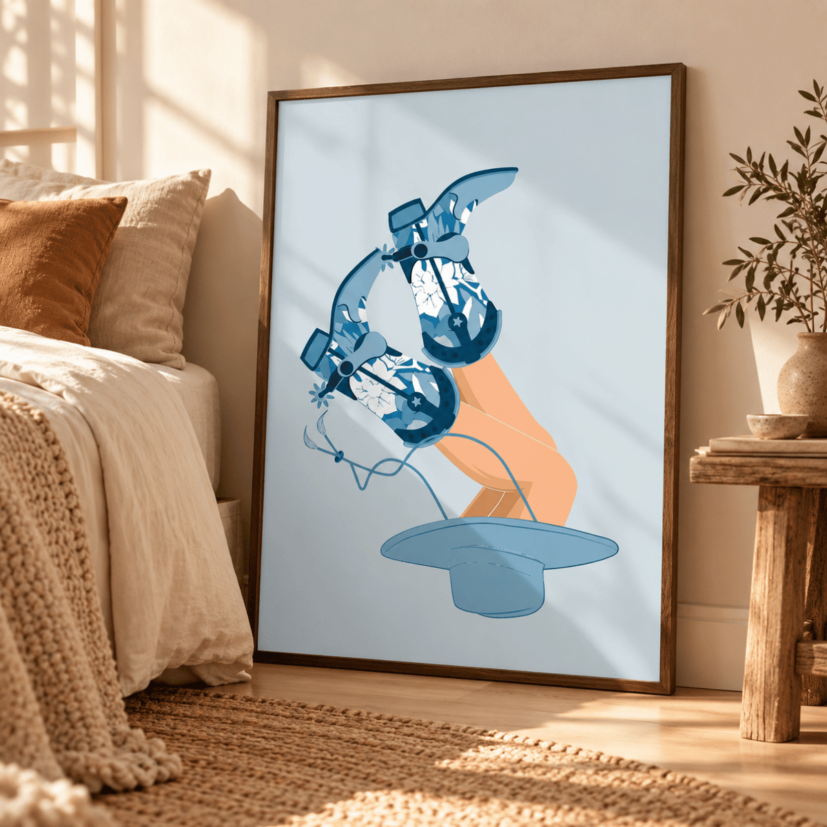 Midnight Rodeo Cowgirl Boots Canvas Print