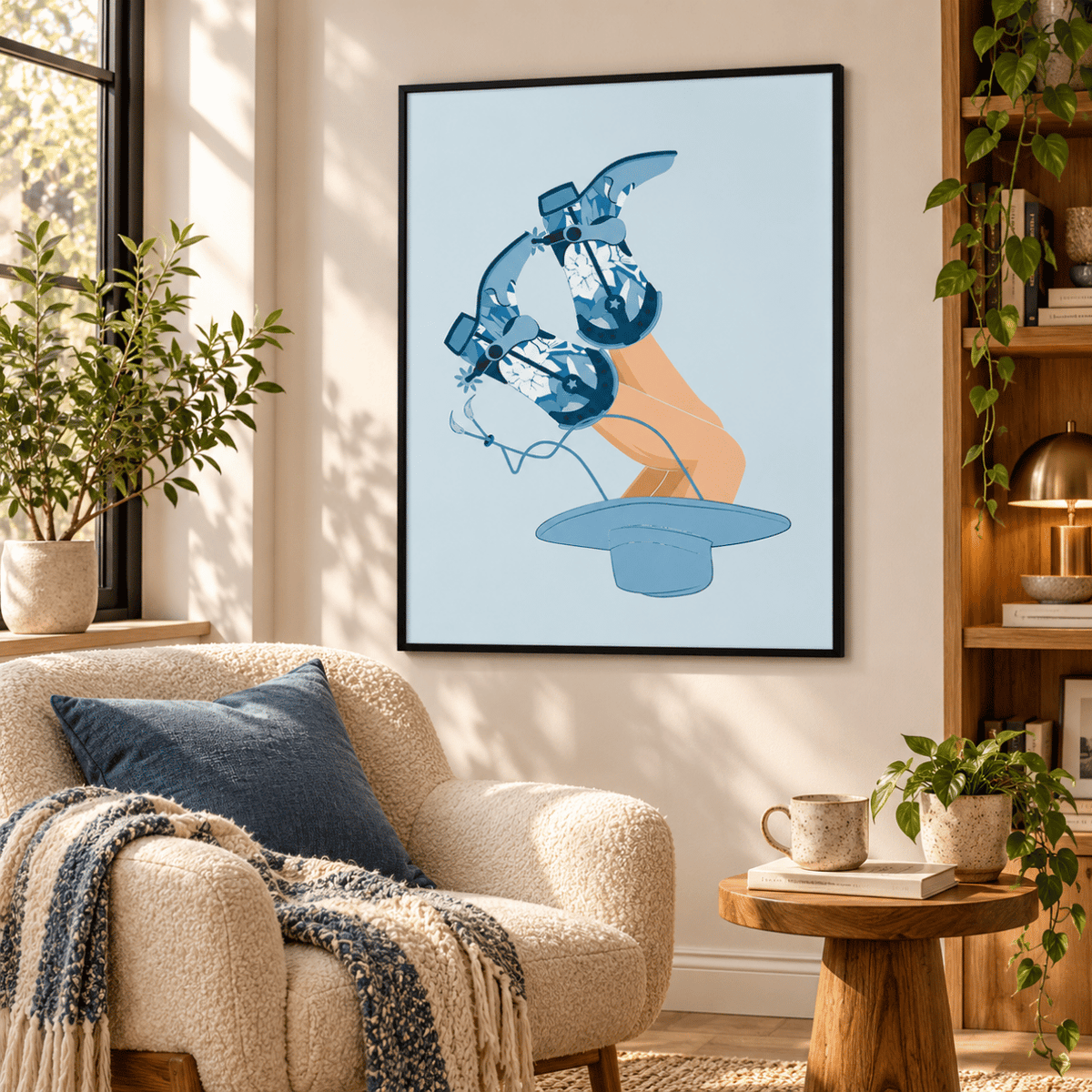 Midnight Rodeo Cowgirl Boots Canvas Print