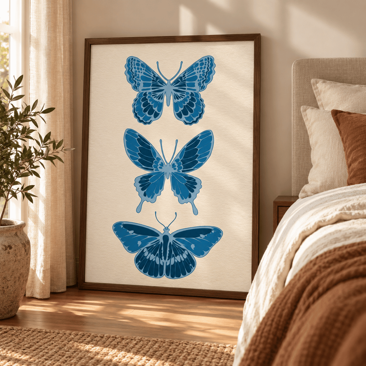 Blue Butterfly Study Canvas Print