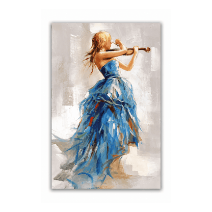 Blue Rhapsody Violinist Canvas Print