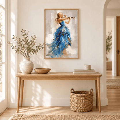 Blue Rhapsody Violinist Canvas Print