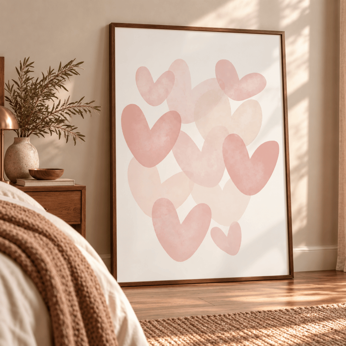 Blush Heart Drift Canvas Print