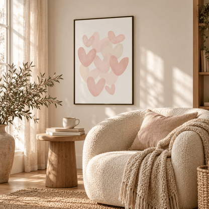 Blush Heart Drift Canvas Print