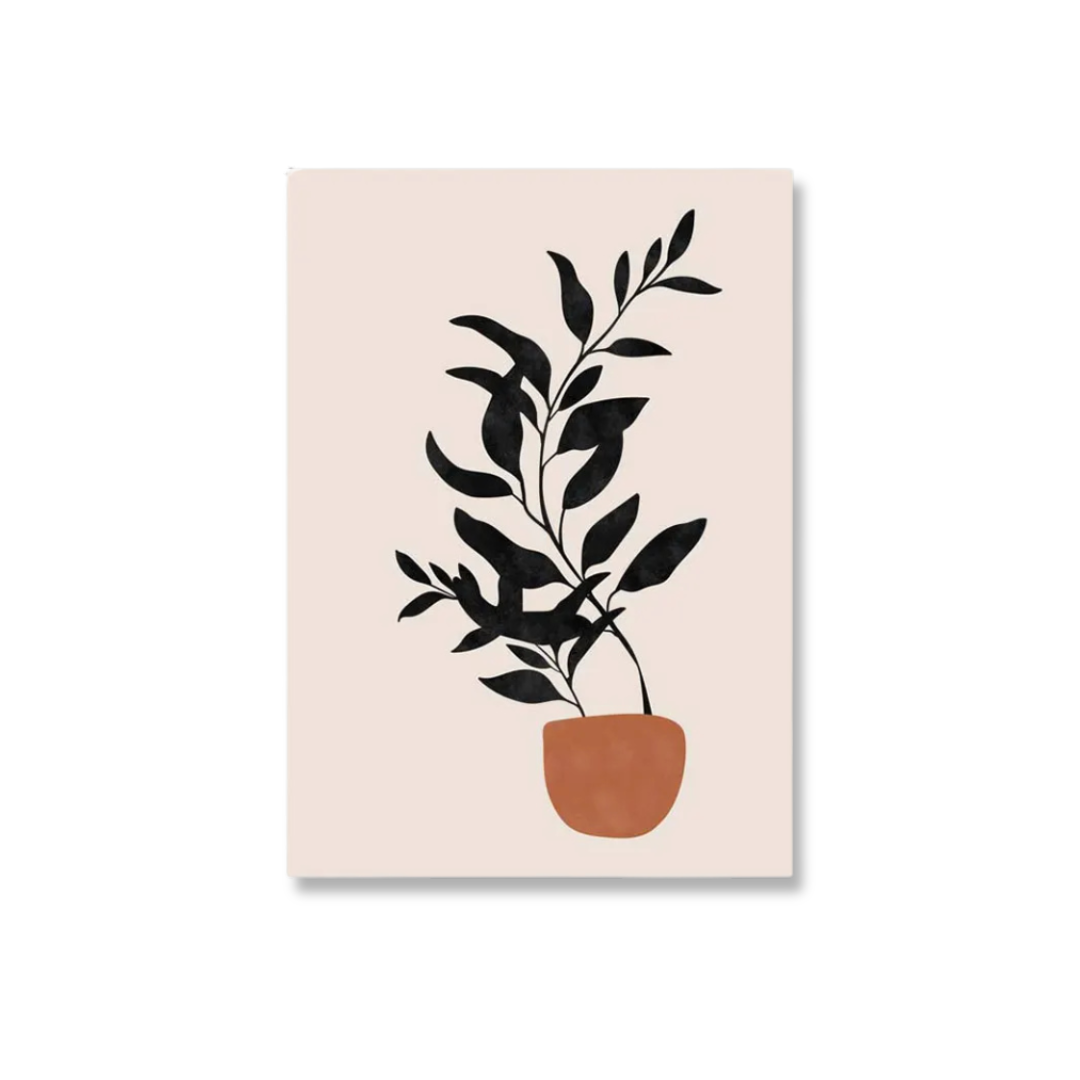 Boho Botanical Potted Plant Canvas Print