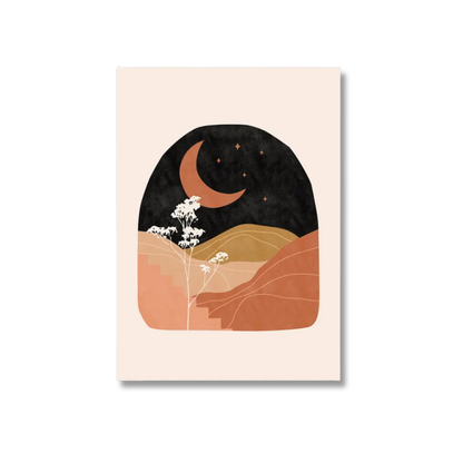 Boho Celestial Desert Moon Canvas Print