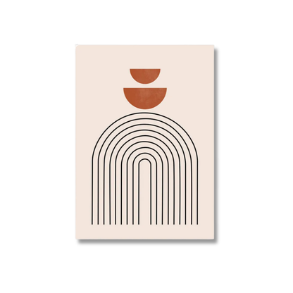 Minimalist Terracotta Geometric Arch Canvas Print