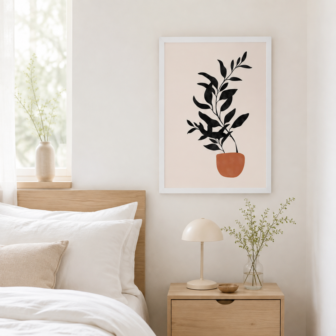 Boho Botanical Potted Plant Canvas Print