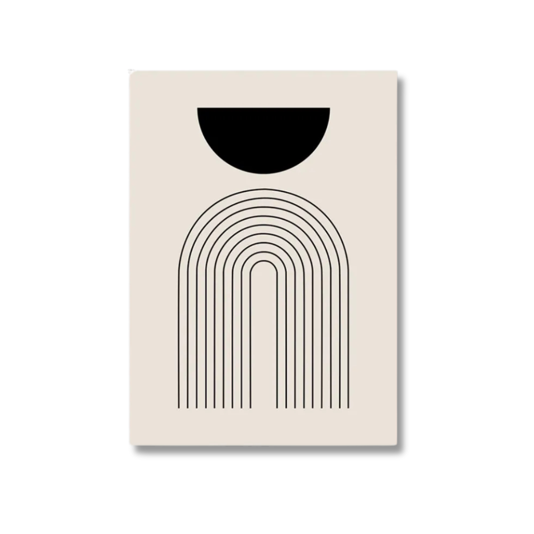 Minimalist Black Geometric Arch Canvas Print