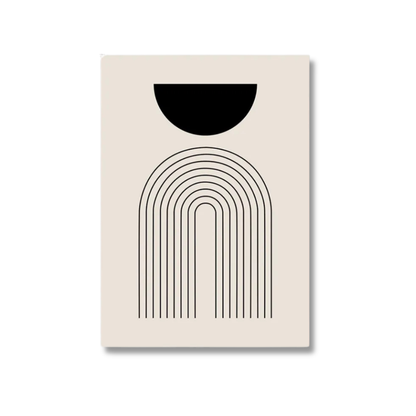 Minimalist Black Geometric Arch Canvas Print