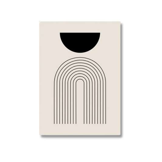 Minimalist Black Geometric Arch Canvas Print