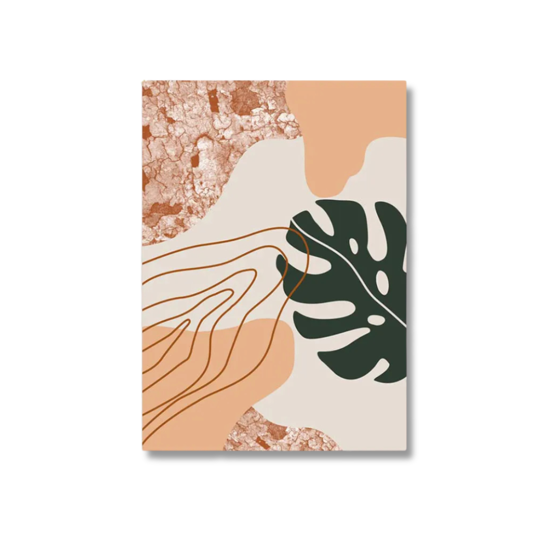 Boho Abstract Monstera Leaf Canvas Print