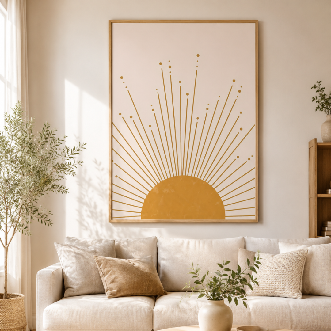 Boho Golden Sunburst Canvas Print