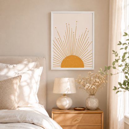 Boho Golden Sunburst Canvas Print