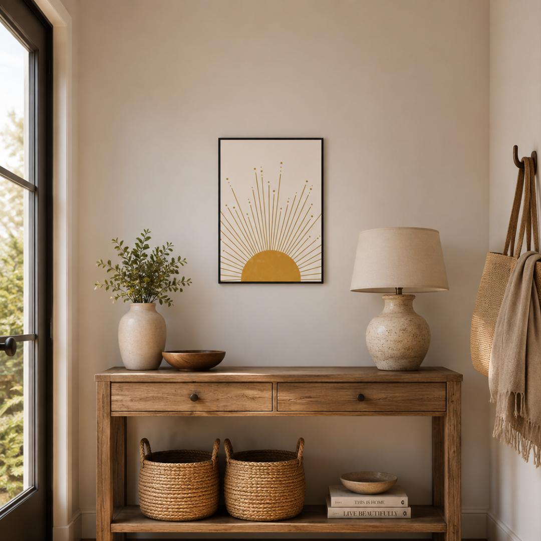 Boho Golden Sunburst Canvas Print