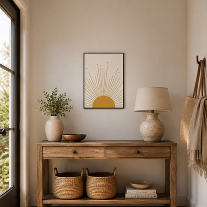 Boho Golden Sunburst Canvas Print