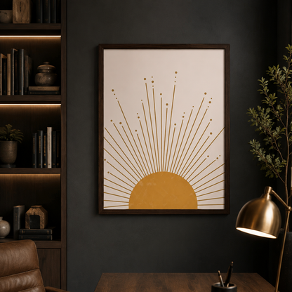 Boho Golden Sunburst Canvas Print