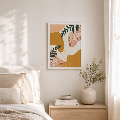 Boho Abstract Botanical Shapes Canvas Print