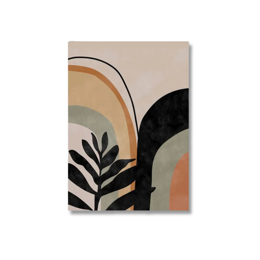 Boho Abstract Botanical Arch Canvas Print