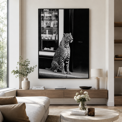 Black & White Urban Leopard Canvas Print