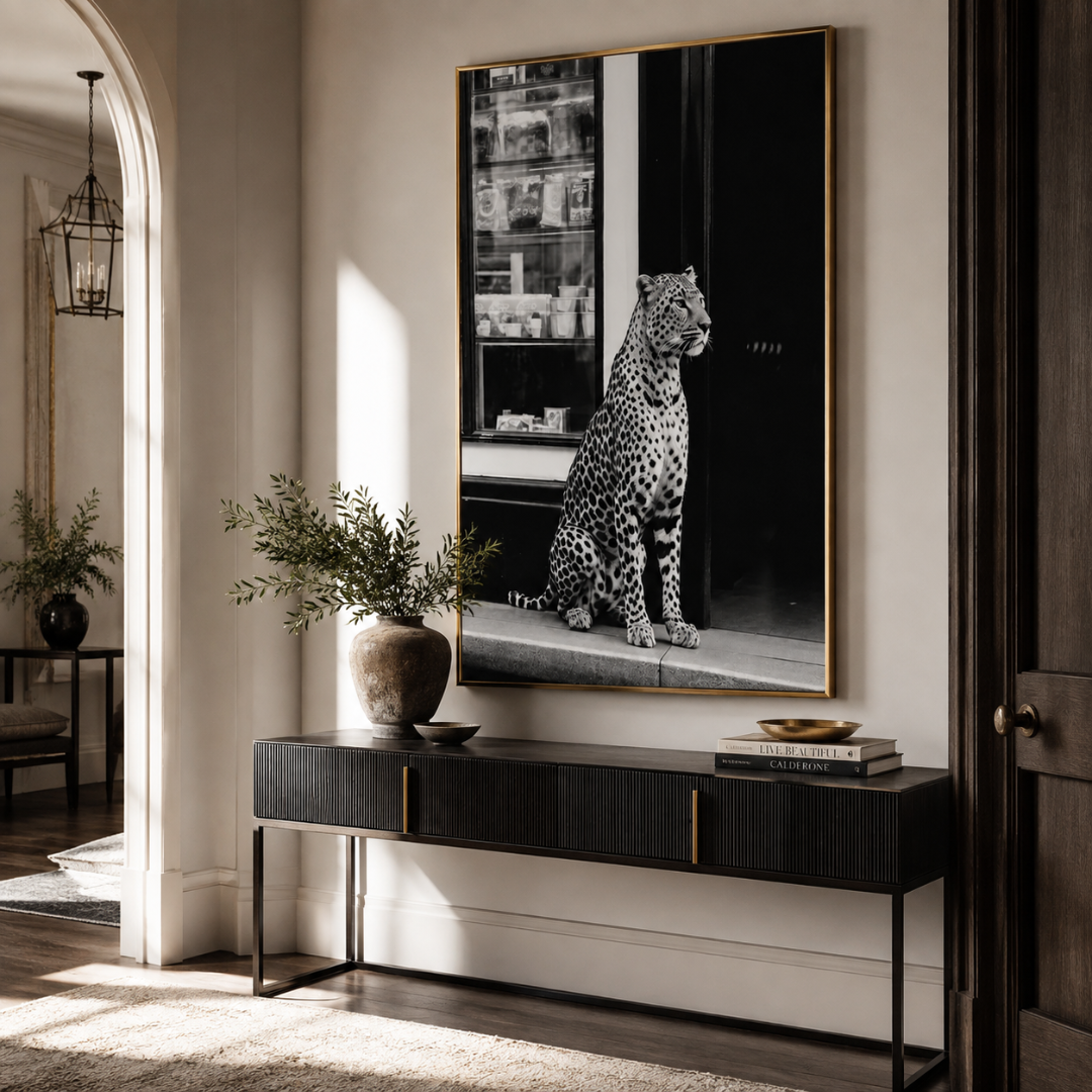 Black & White Urban Leopard Canvas Print