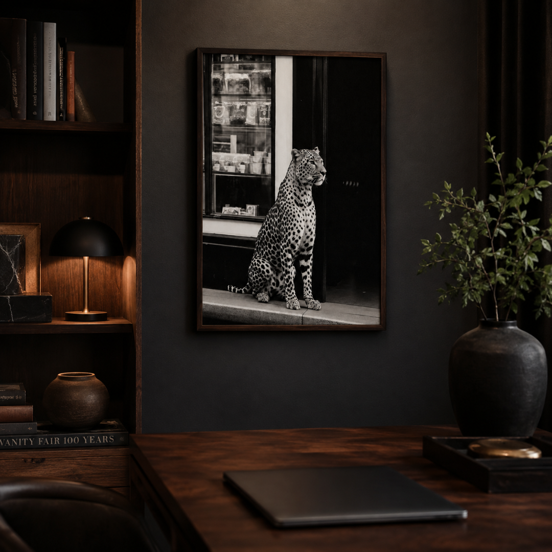 Black & White Urban Leopard Canvas Print