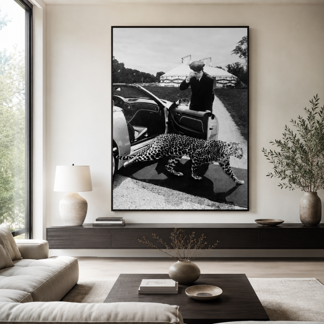Luxury Black & White Leopard Arrival Canvas Print