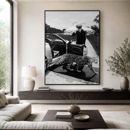 Luxury Black & White Leopard Arrival Canvas Print