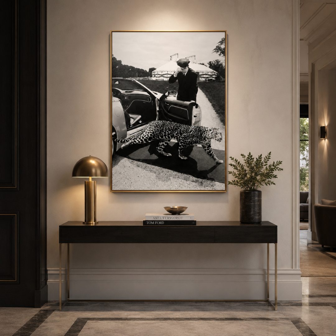 Luxury Black & White Leopard Arrival Canvas Print