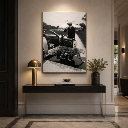 Luxury Black & White Leopard Arrival Canvas Print