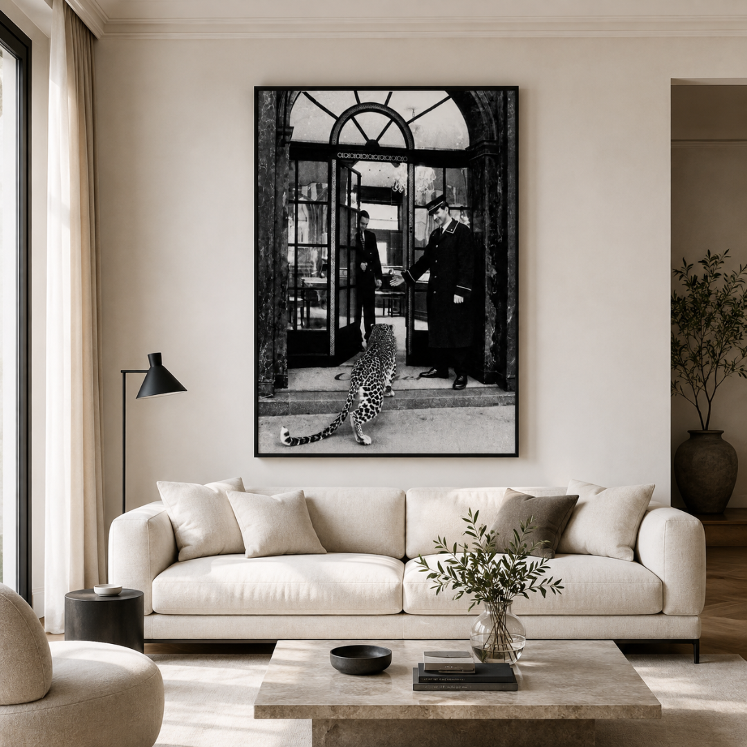 Leopard Grand Hotel Entrance Canvas Print