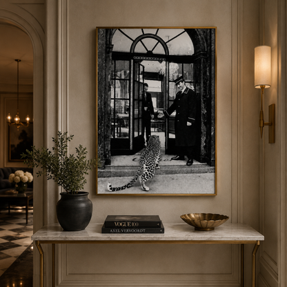 Leopard Grand Hotel Entrance Canvas Print