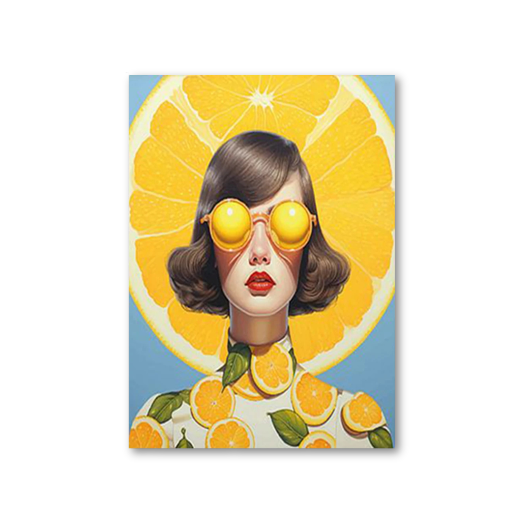 Citrus Vision Retro Woman Canvas Print