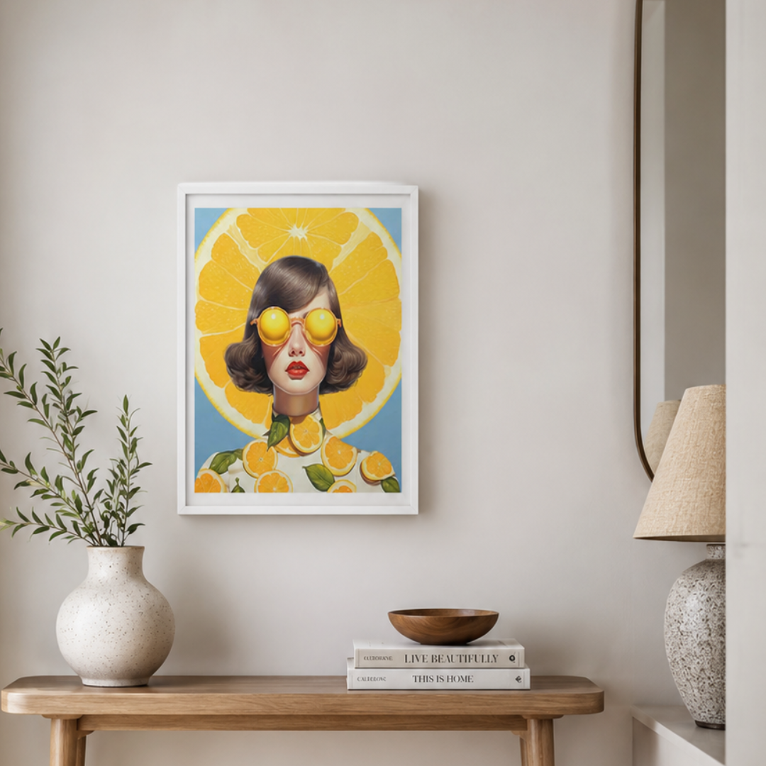 Citrus Vision Retro Woman Canvas Print