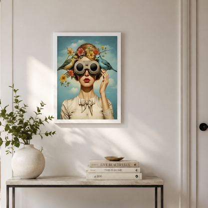 Curious Eyes Birdwatcher Canvas Print
