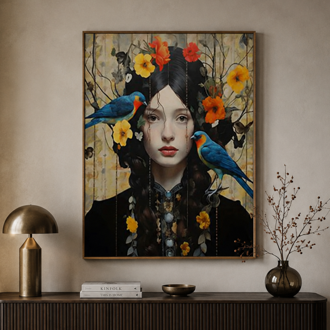 Birdsong Bloom Muse Canvas Print