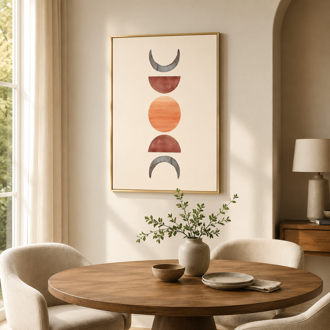 Moon Cycle Terracotta Boho Canvas Print