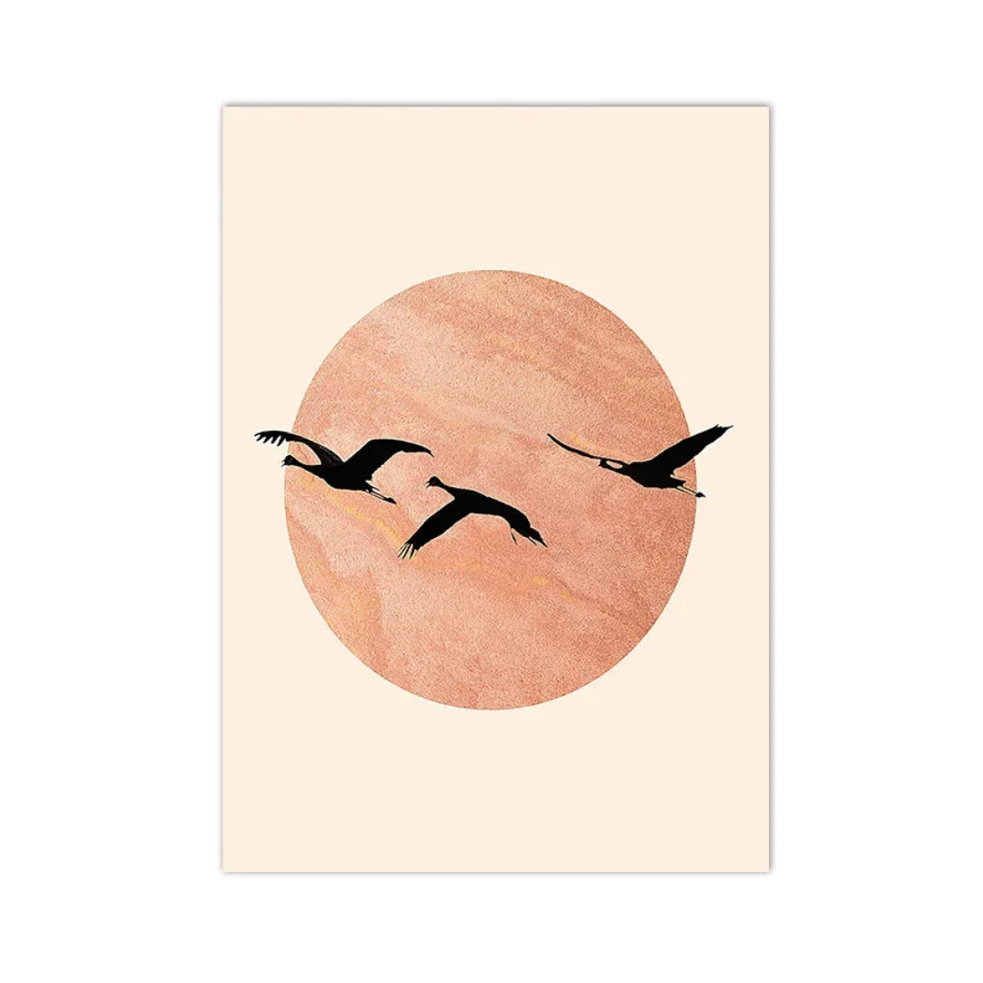 Blush Sun Birds Boho Canvas Print
