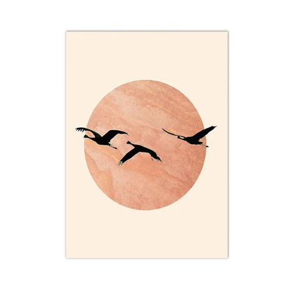 Blush Sun Birds Boho Canvas Print