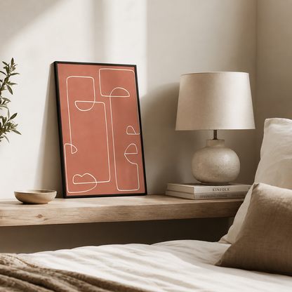Desert Lines Terracotta Abstract Canvas Print
