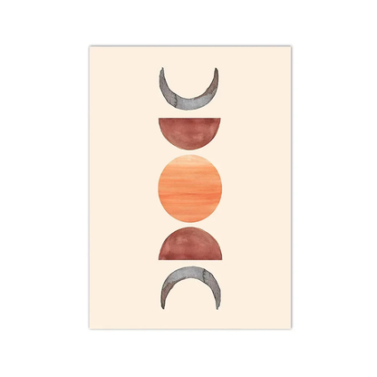 Moon Cycle Terracotta Boho Canvas Print