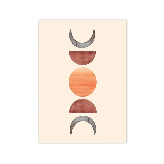 Moon Cycle Terracotta Boho Canvas Print