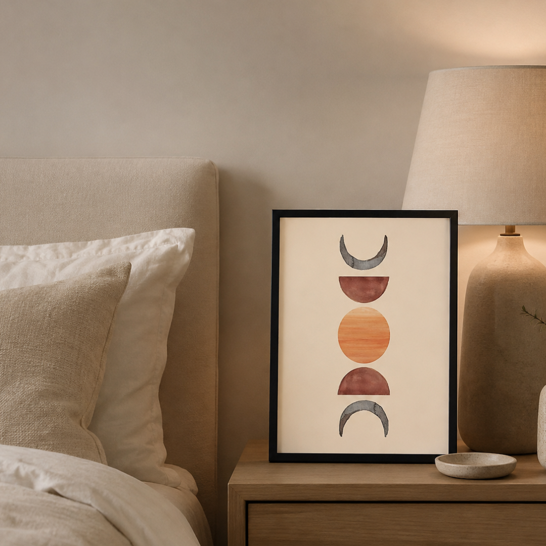 Moon Cycle Terracotta Boho Canvas Print
