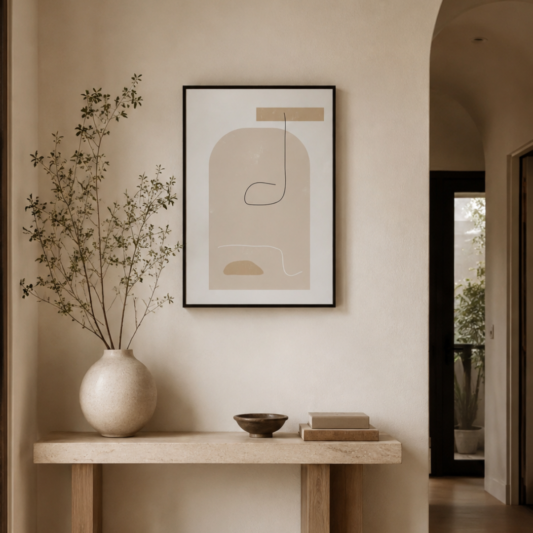 Soft Geometry Neutral Boho Canvas Print